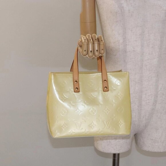 LOUIS VUITTON Monogram Vernis Reade PM Hand Bag Perle - Picture 1 of 16